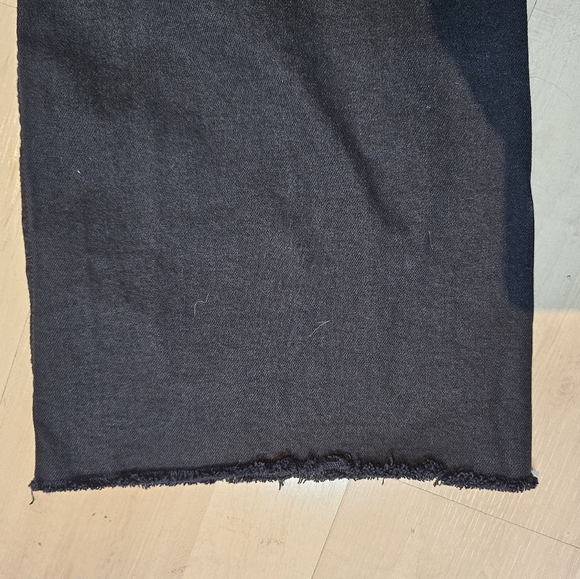 Zara High Waist Wide-leg Black Denim Jeans Raw Hem size 2 - Picture 5 of 7